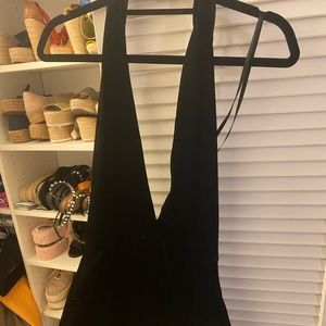 Black Free People velvet halter top medium